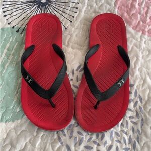 Under Armour Red and Black Sandals